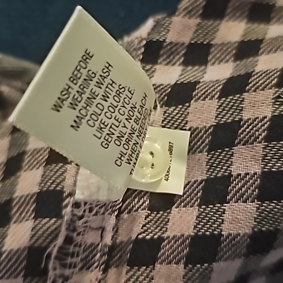 Croft & Barrow Lavender and Blue Plaid Button down 3/4 Sleeve Shirt XL - Picture 11 of 12